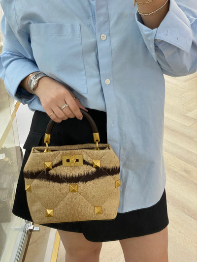 Valentino Roman Stud The Handle Small Canvas