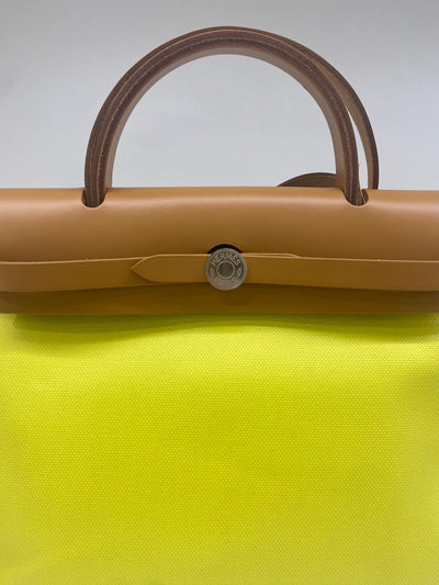 Hermes Herbag 31 PM - Lime PHW (c stamp)