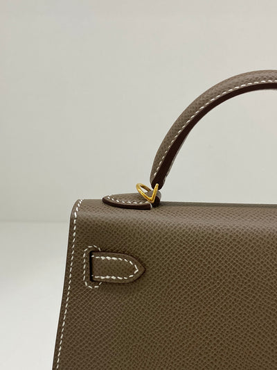 Hermes Mini Kelly Etoupe GHW