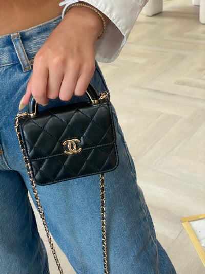 Chanel Coin Purse with Strap- Black