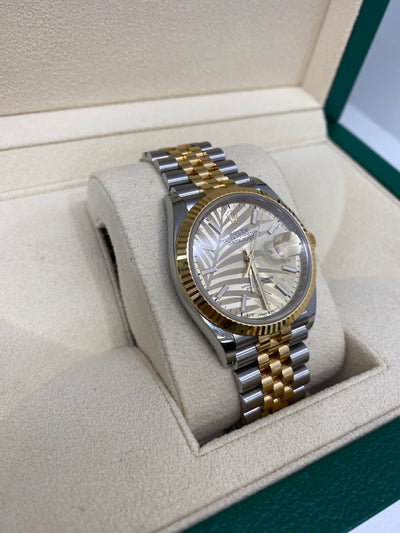 Rolex Datejust 36mm Two Tone Palm Motif