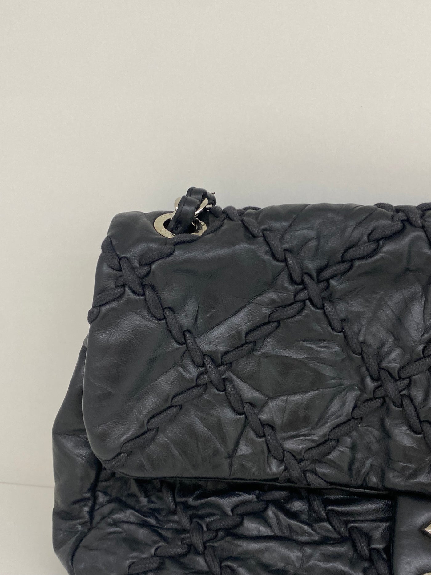 Chanel Large Quilted Detail Black Flap Bag