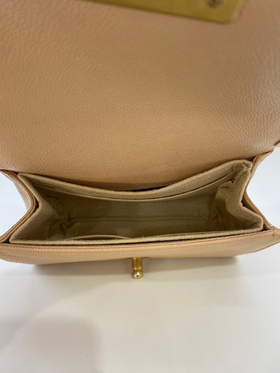 Chanel Small Boy Bag Beige GHW