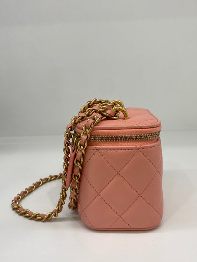 Chanel Mini Vanity Case Peach GHW