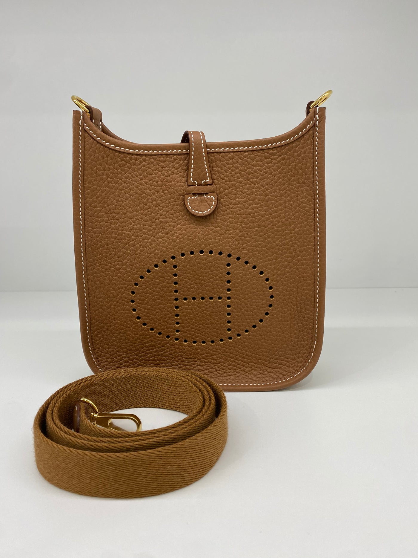 Hermès Mini Evelyne Gold Togo GHW