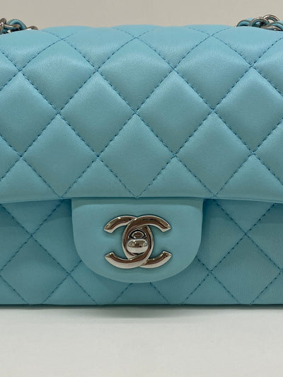 Chanel Mini Classic Flap - Light Blue SHW