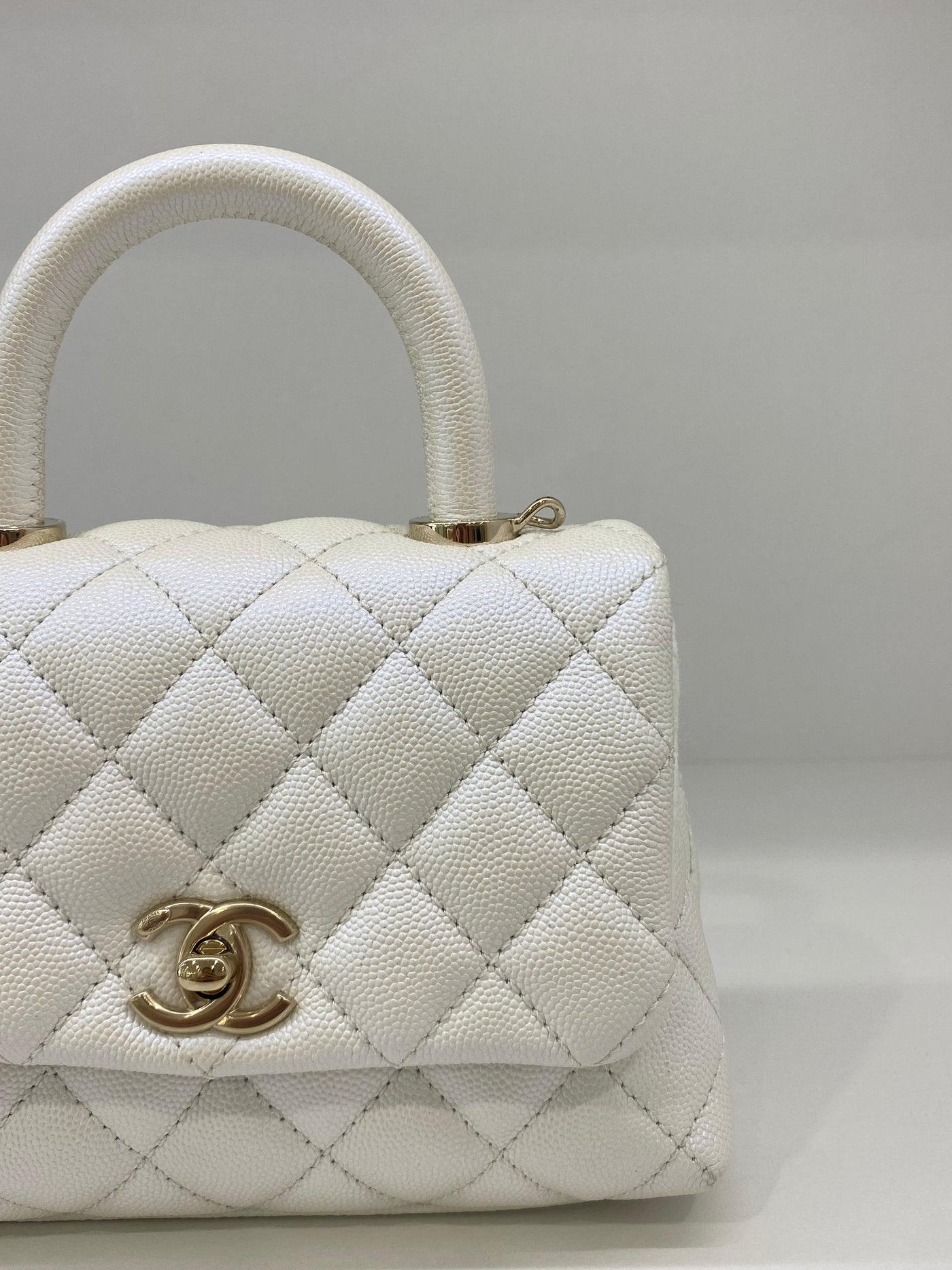 Chanel Coco Handle Extra Mini - White Iridescent