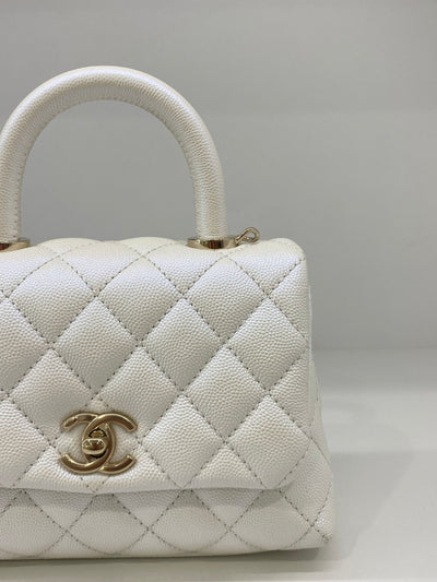 Chanel Coco Handle Extra Mini - White Iridescent