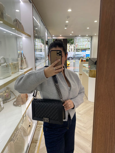 Chanel Boy Bag Black Large Caviar SHW