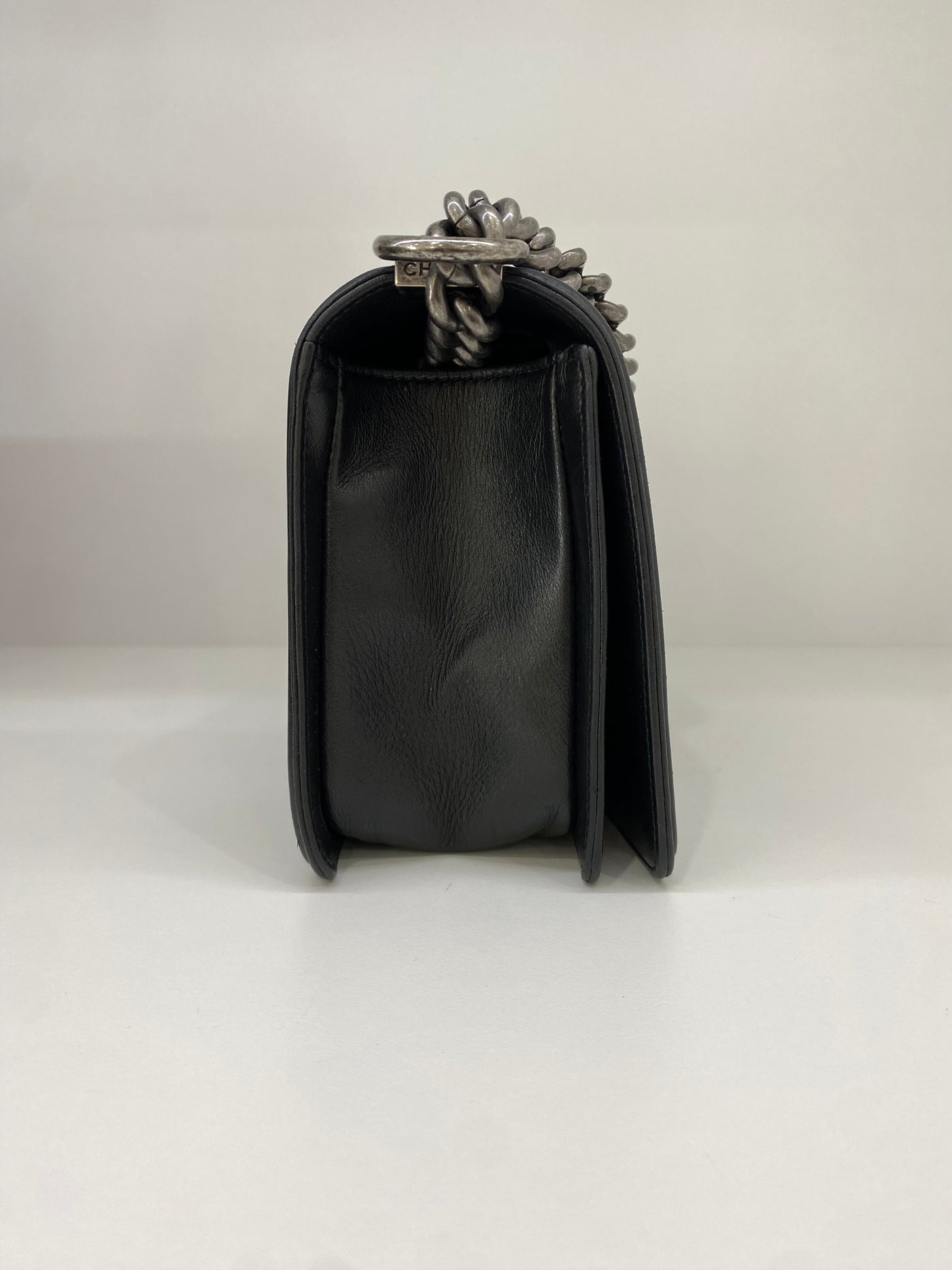 Chanel Boy Bag Black Lambskin SHW