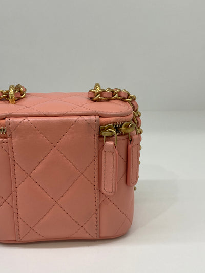 Chanel Mini Vanity Case Peach GHW