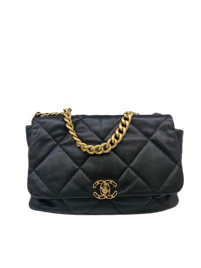 Chanel 19 Maxi Flap Black Lambskin