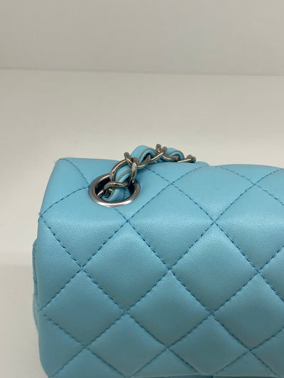 Chanel Mini Classic Flap - Light Blue SHW