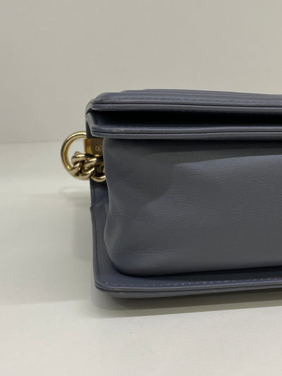 Chanel Boy Bag Chevron Grey Lambskin CGHW