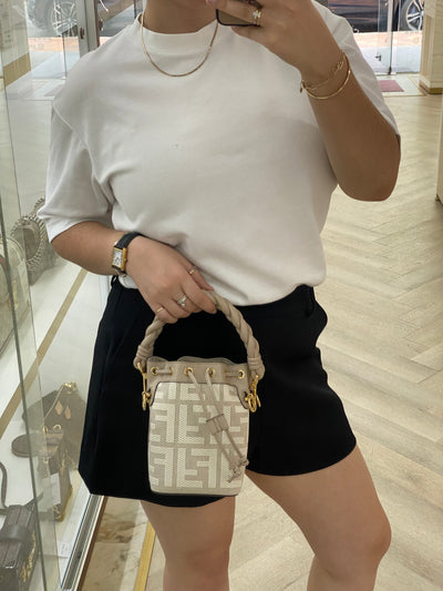 Fendi Mon Tresor Mini Bucket bag Beige