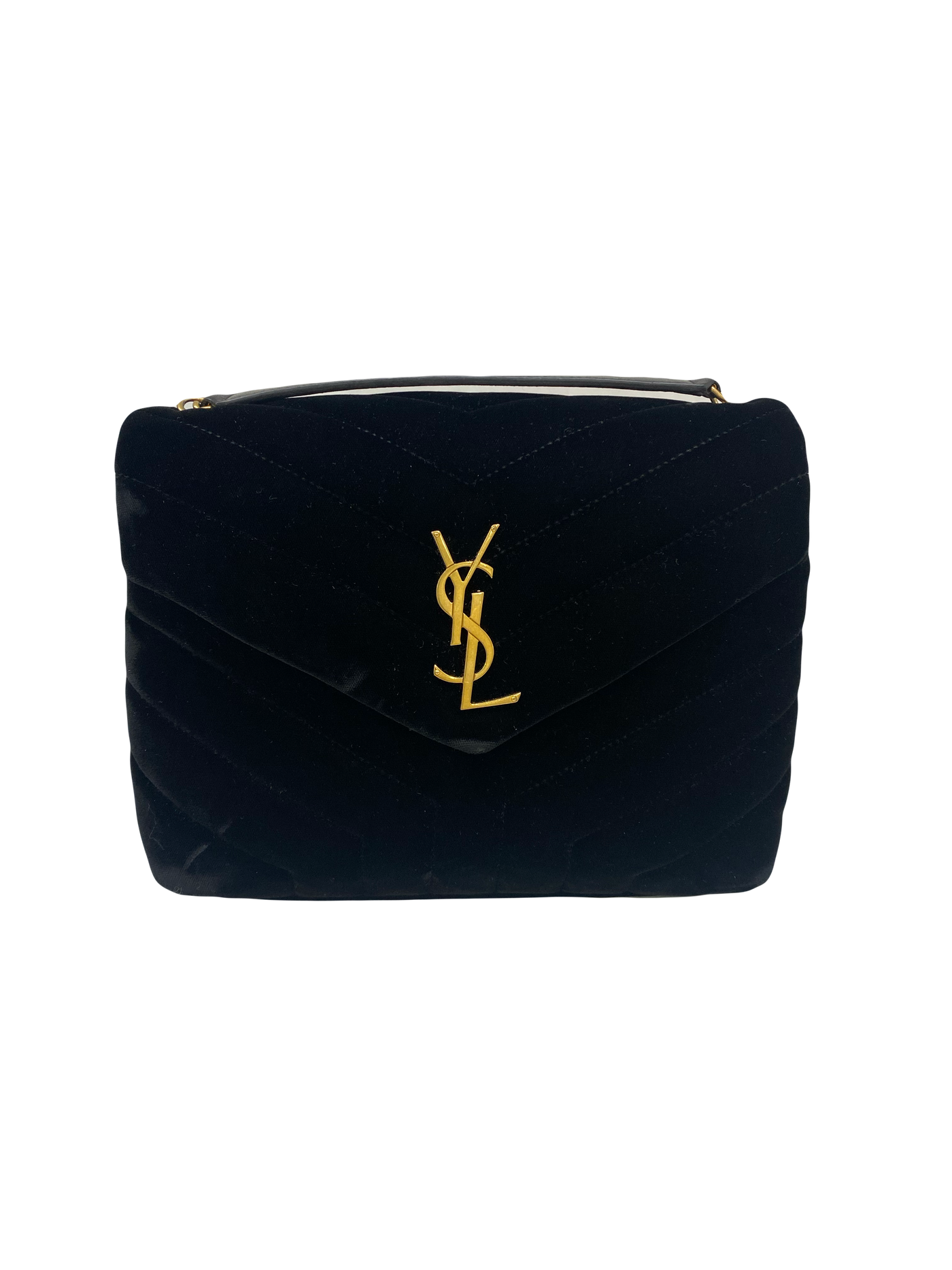 Saint Laurent Velvet LouLou Bag Black GHW