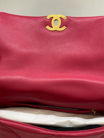 Chanel 19 Large (Medium) Fuchsia Pink GHW