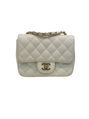 Chanel Mini Square Flap Cream GHW