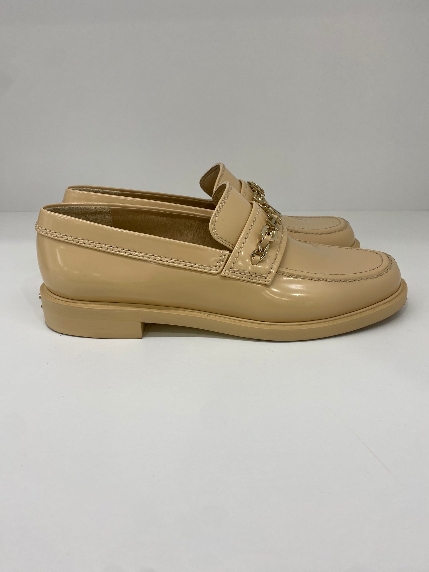 Chanel Beige Leather Moccasians 40C