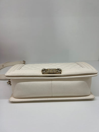 Chanel Boy Bag Medium White CGHW