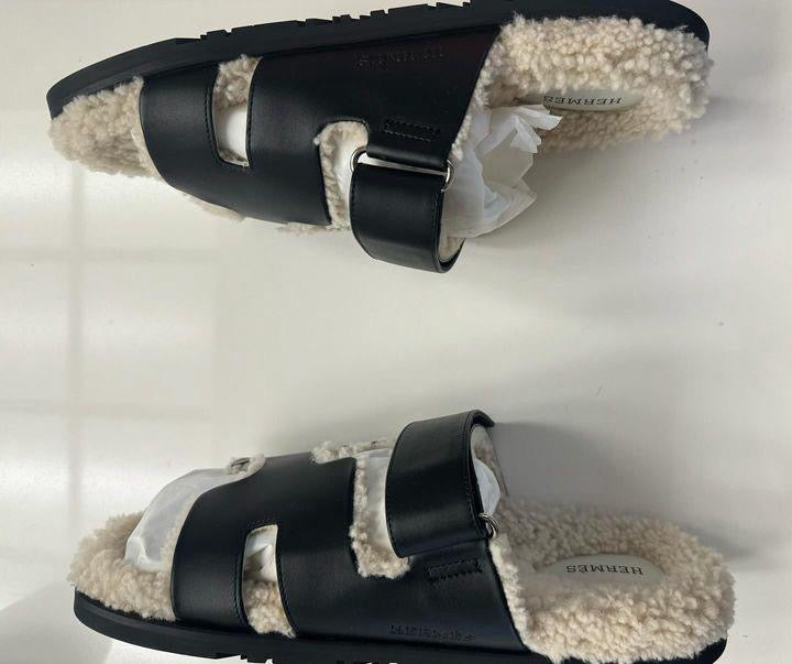 Hermes Chypre Black/Shearling Size 42 (OE)