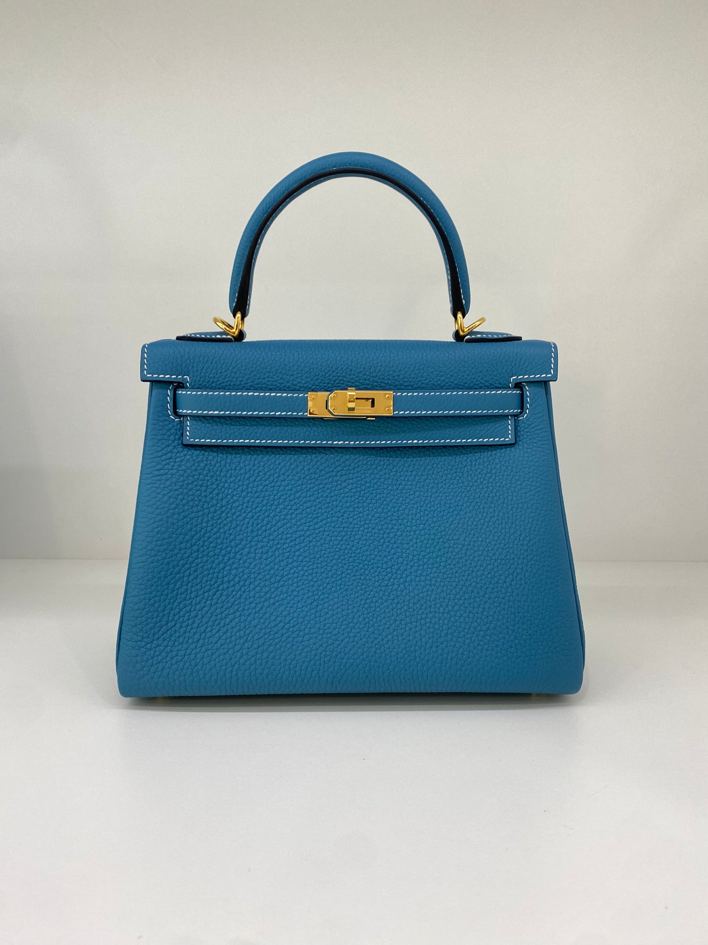 Hermès Kelly Retourne 25 New Bleu Jean Togo GHW