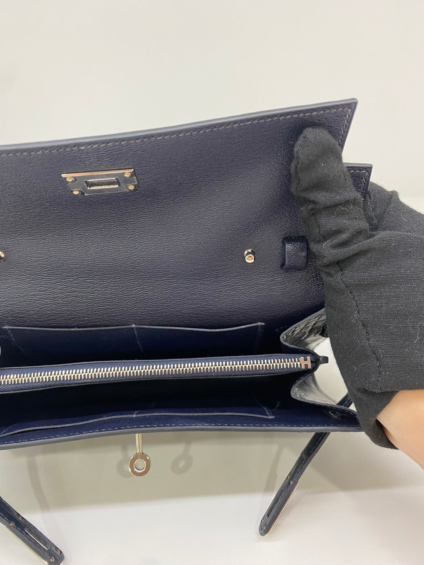 Hermes Kelly to go Alligator Blue Indigo PHW