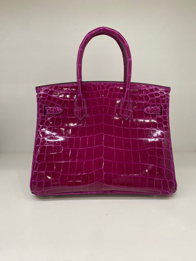 Hermes Birkin 30 Crocodile Niloticus Rose Pourpre PHW