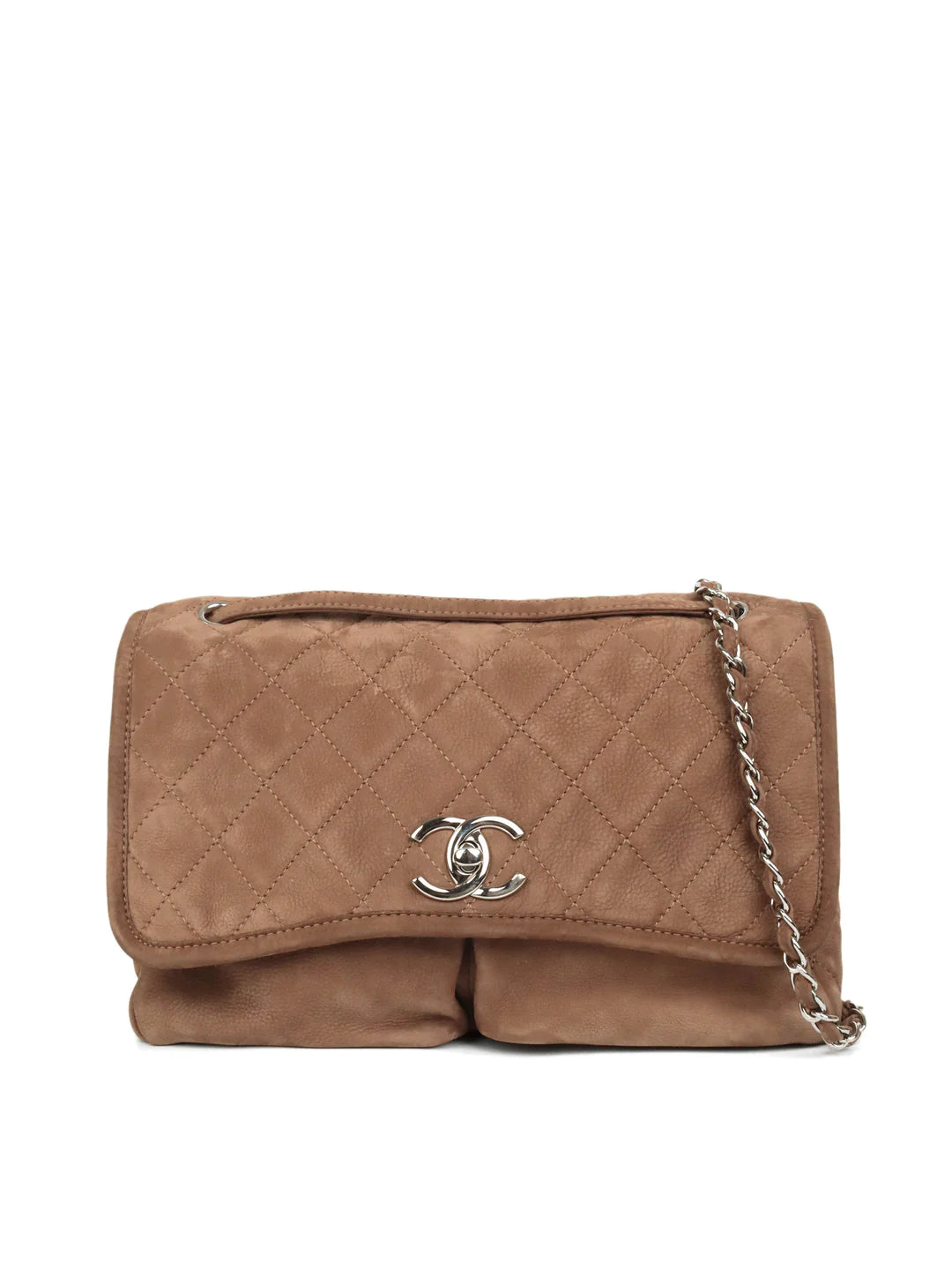 Chanel '12 Brown Nubuck Suede Natural Beauty Messenger Bag SHW