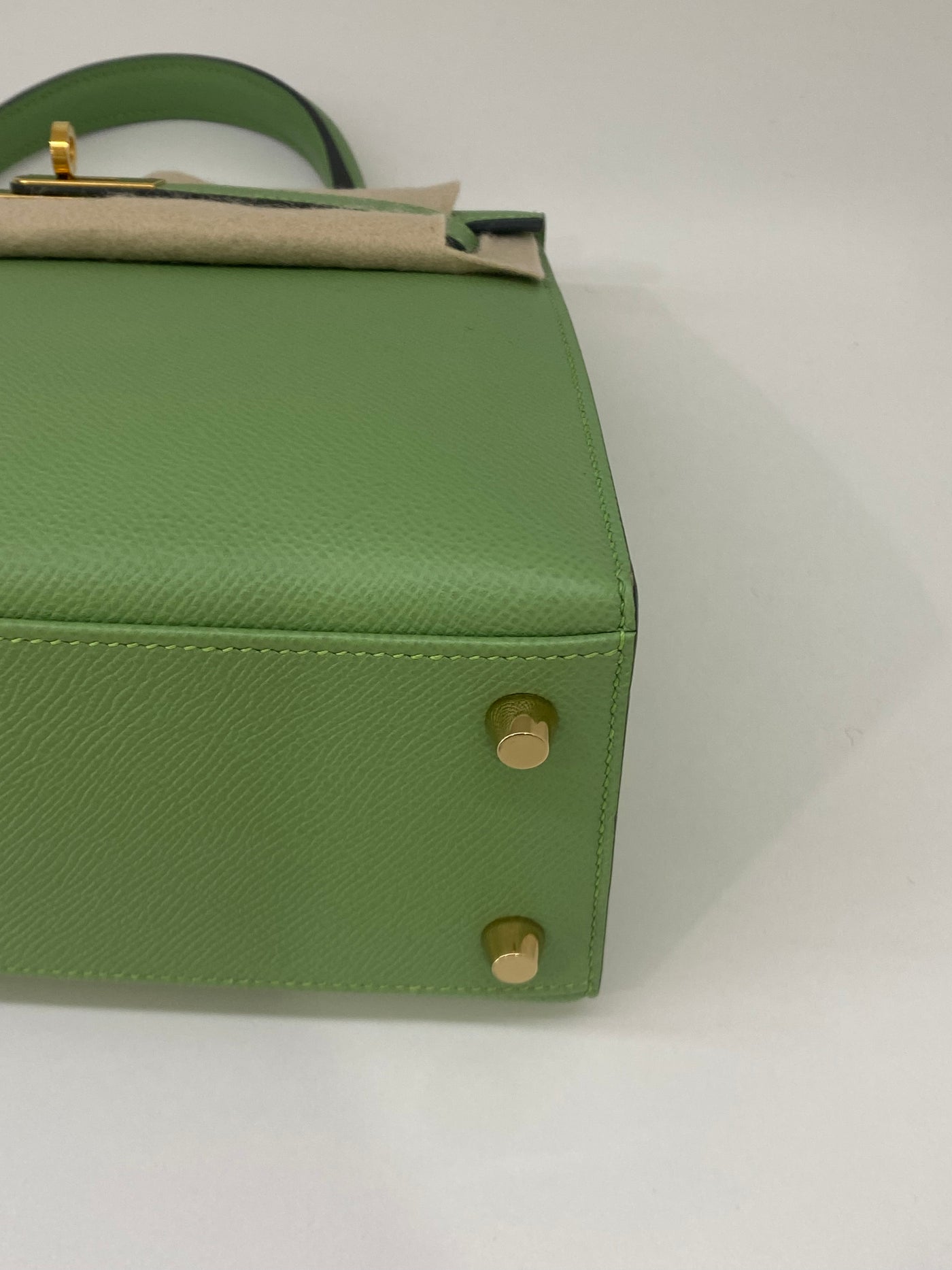 Hermes Kelly 25 Vert Criquet GHW - Y Stamp