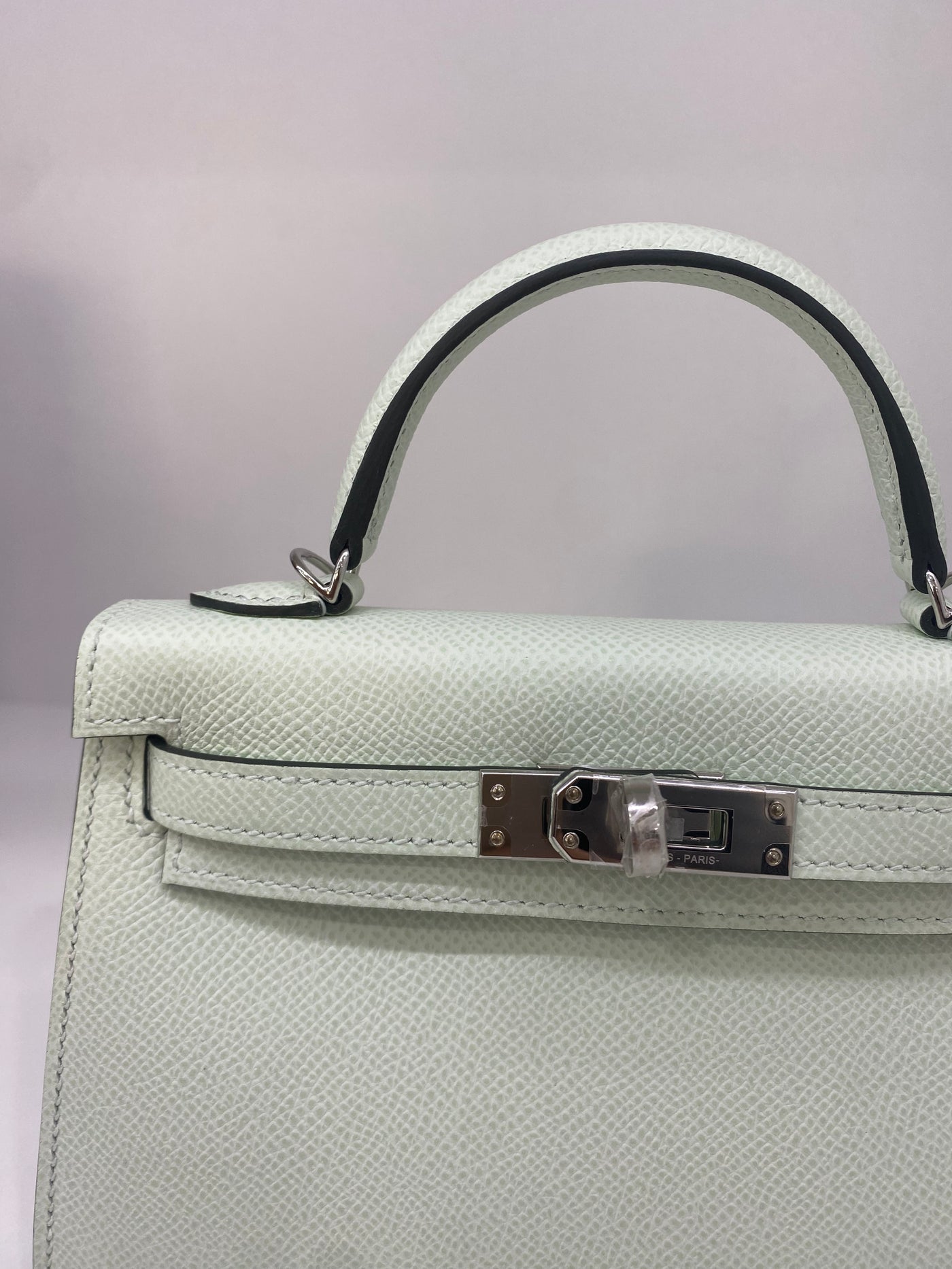 Hermes Mini Kelly Vert Fizz PHW