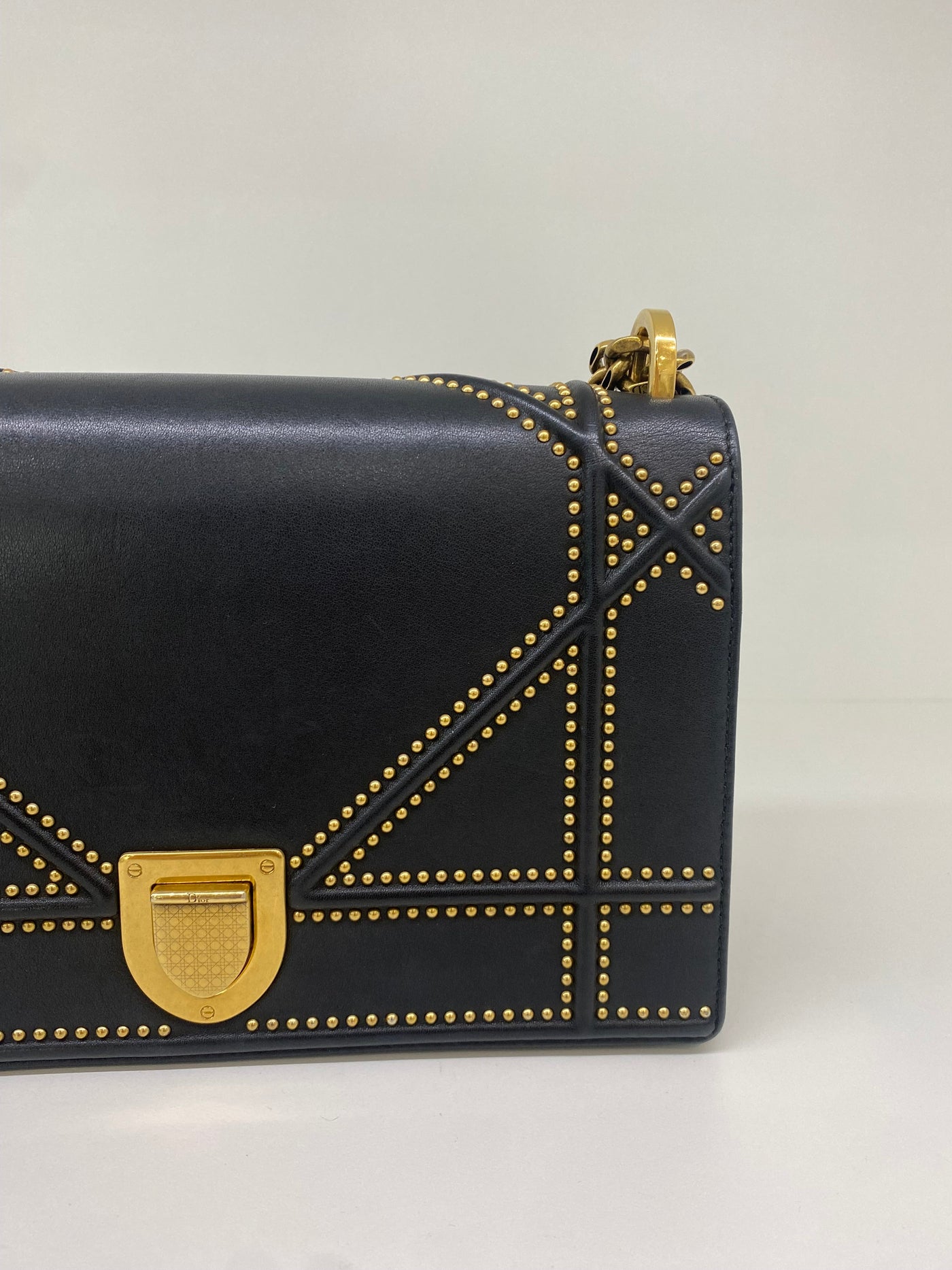 Dior Diorama Medium Black with gold studs