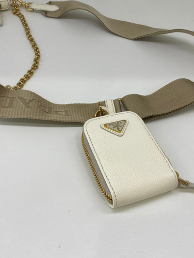 Prada Re-Edition Saffiano White GHW