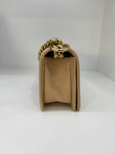 Chanel Small Boy Bag Beige GHW