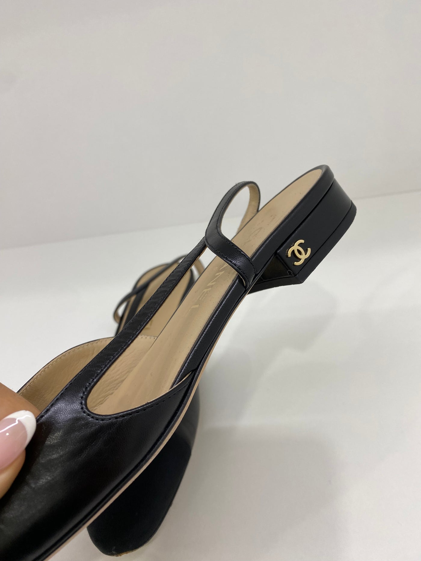 Chanel Slingback Classic Black Size 38