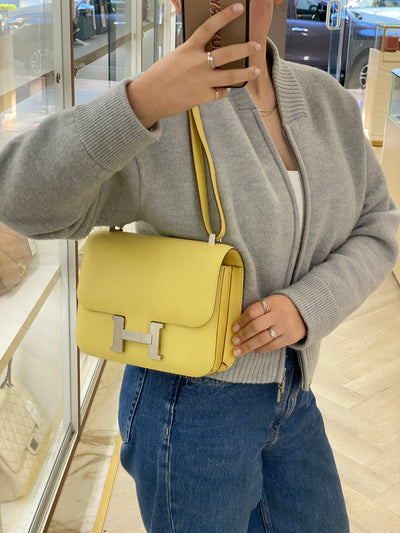 Hermes Constance 24 Jaune Poussin Epsom PHW