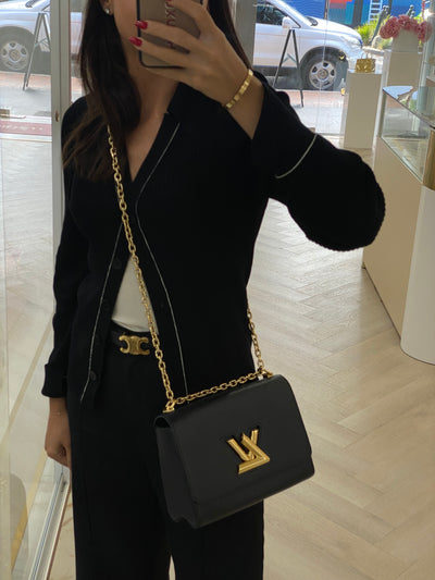 Louis Vuitton Twist MM Bag Black GHW