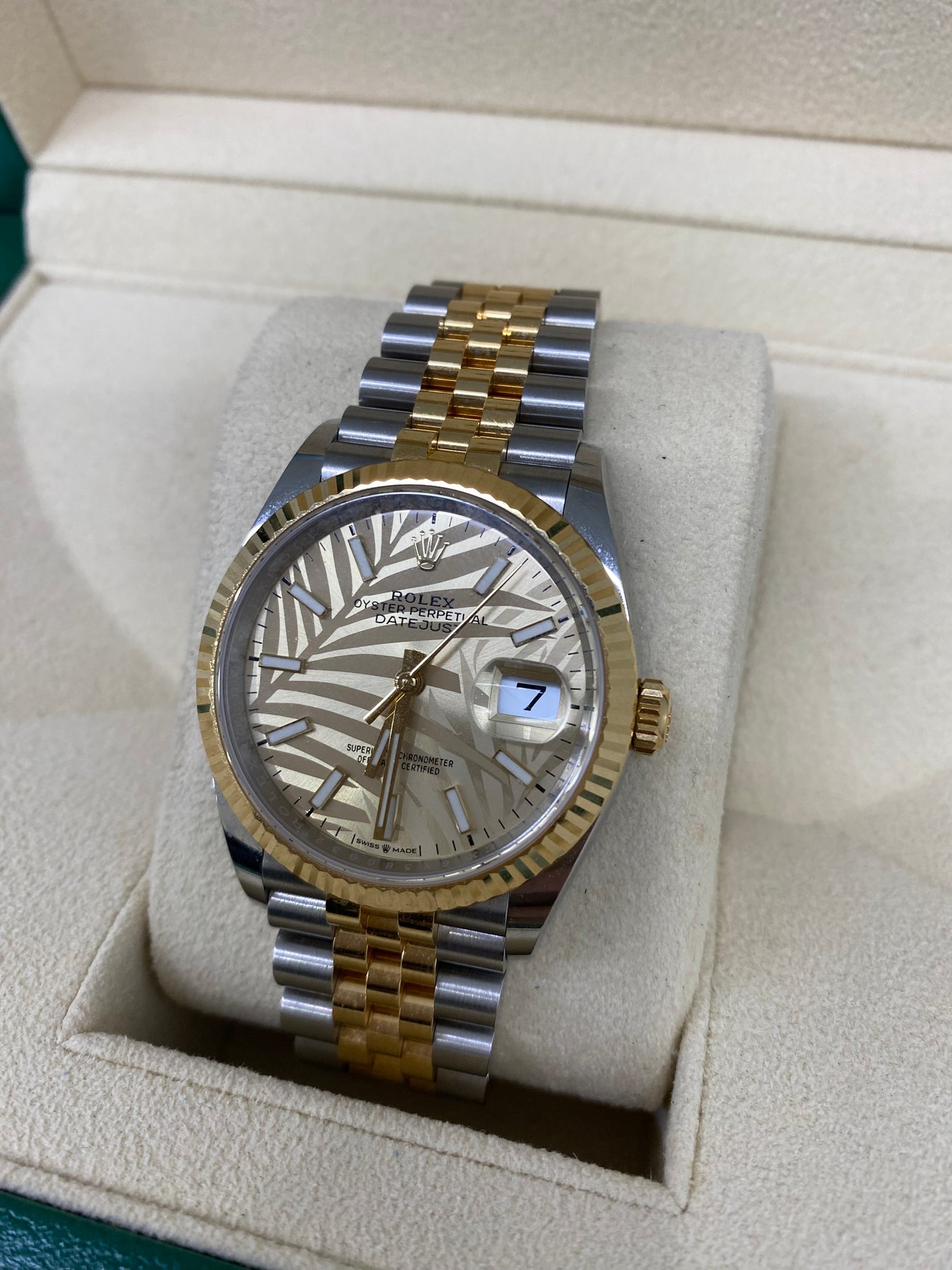 Rolex Datejust 36mm Two Tone Palm Motif