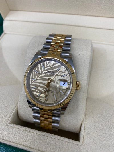 Rolex Datejust 36mm Two Tone Palm Motif