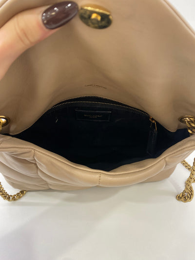 Saint Laurent Puffer Small Napa Beige GHW