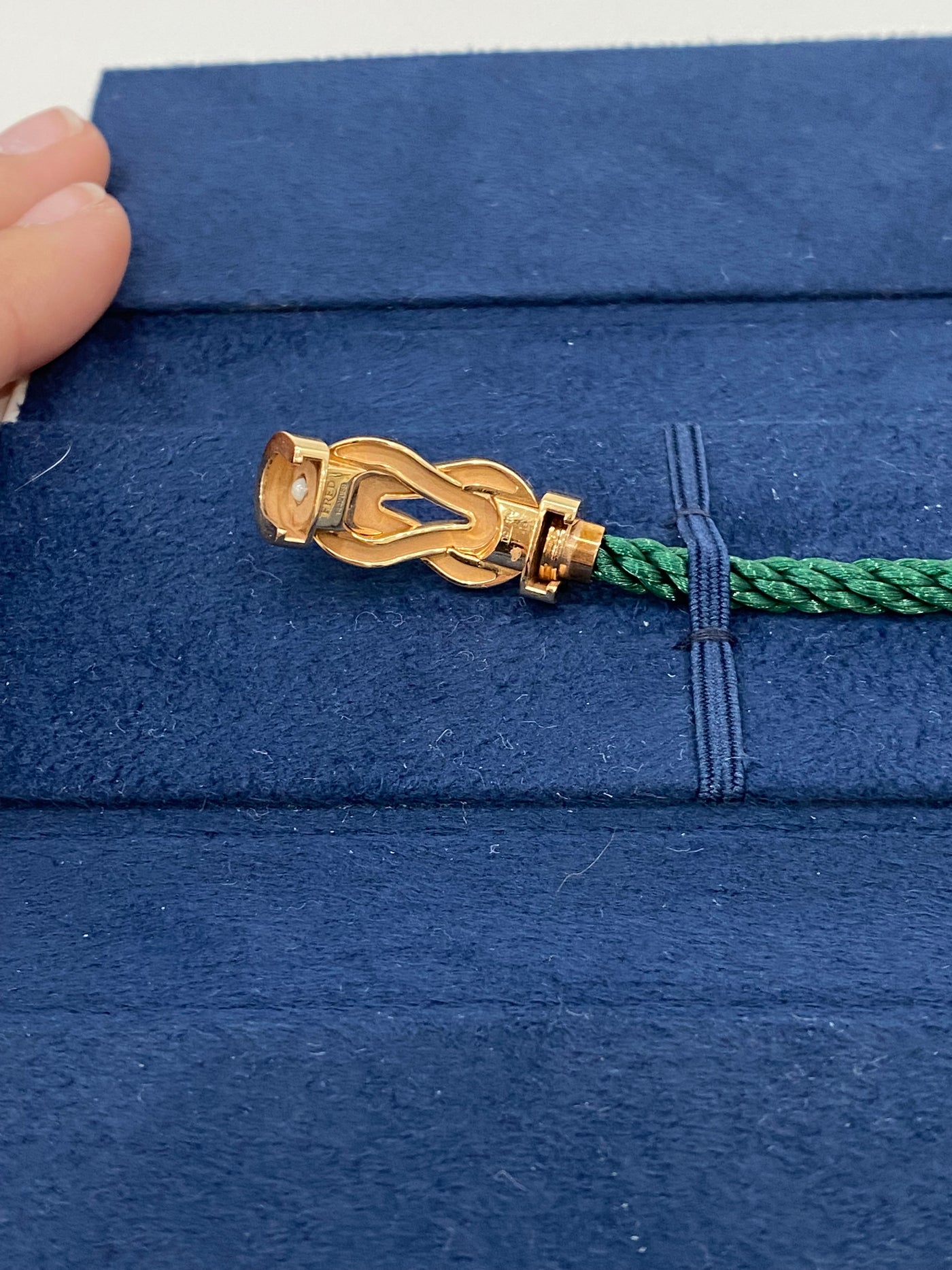 Fred Infinie Half Pave Diamond Bracelet Green RG