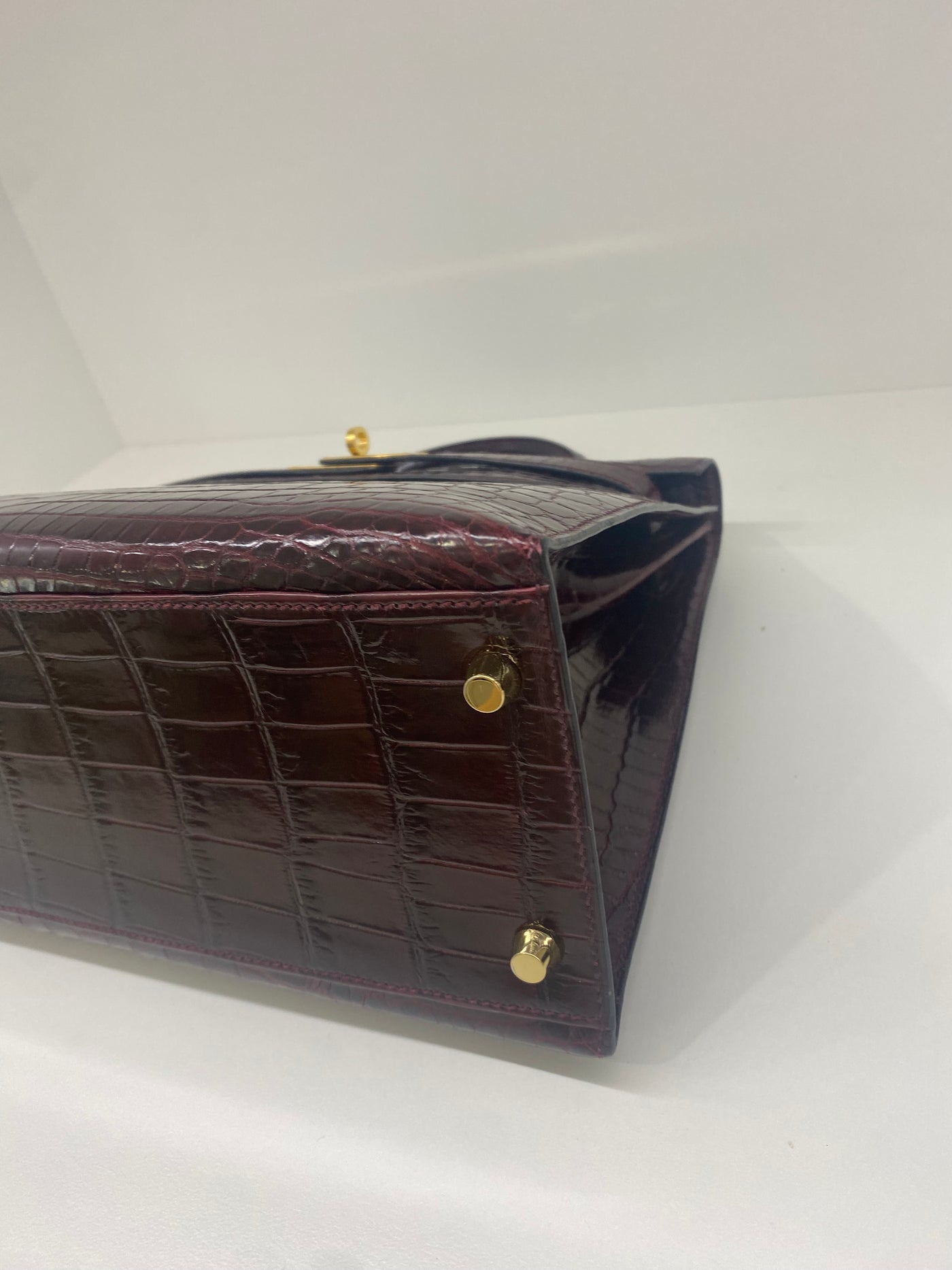 Hermes Kelly 32 - Shiny Alligator Bordeaux GHW 2014