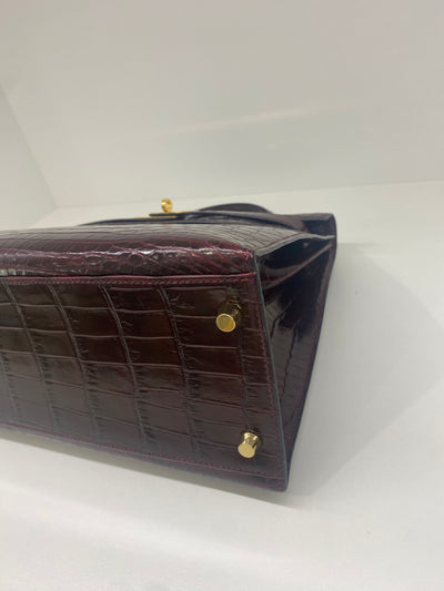Hermes Kelly 32 - Shiny Alligator Bordeaux GHW 2014