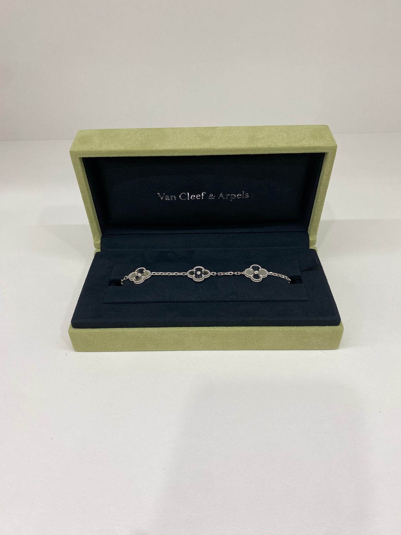 Van Cleef & Arpels 5 Motif Alhambra Bracelet White Gold
