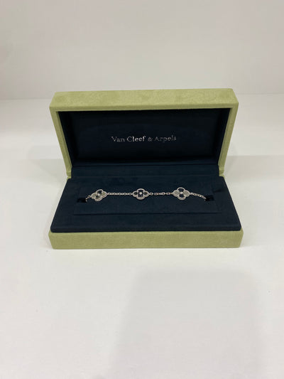 Van Cleef & Arpels 5 Motif Alhambra Bracelet White Gold