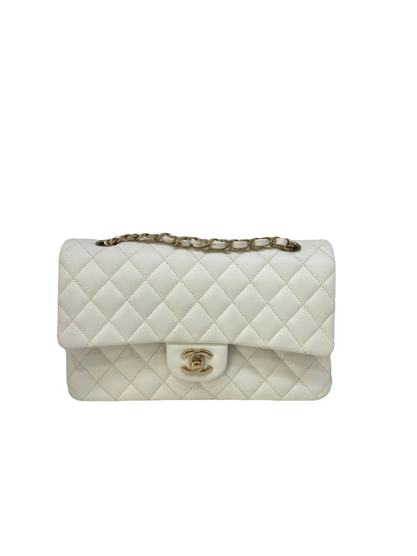 Chanel Classic Flap Medium White Caviar CHW