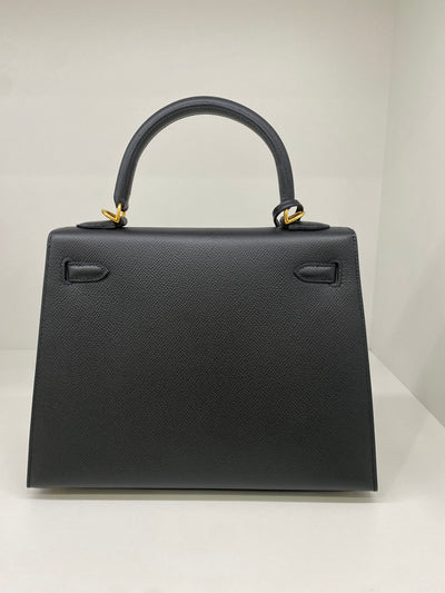 Hermès Kelly 25 Sellier Noir GHW
