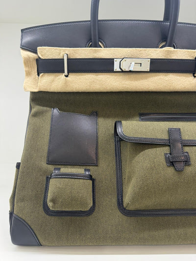 Hermès Cargo HAC Birkin 40 Military Green and Black box leather Bag