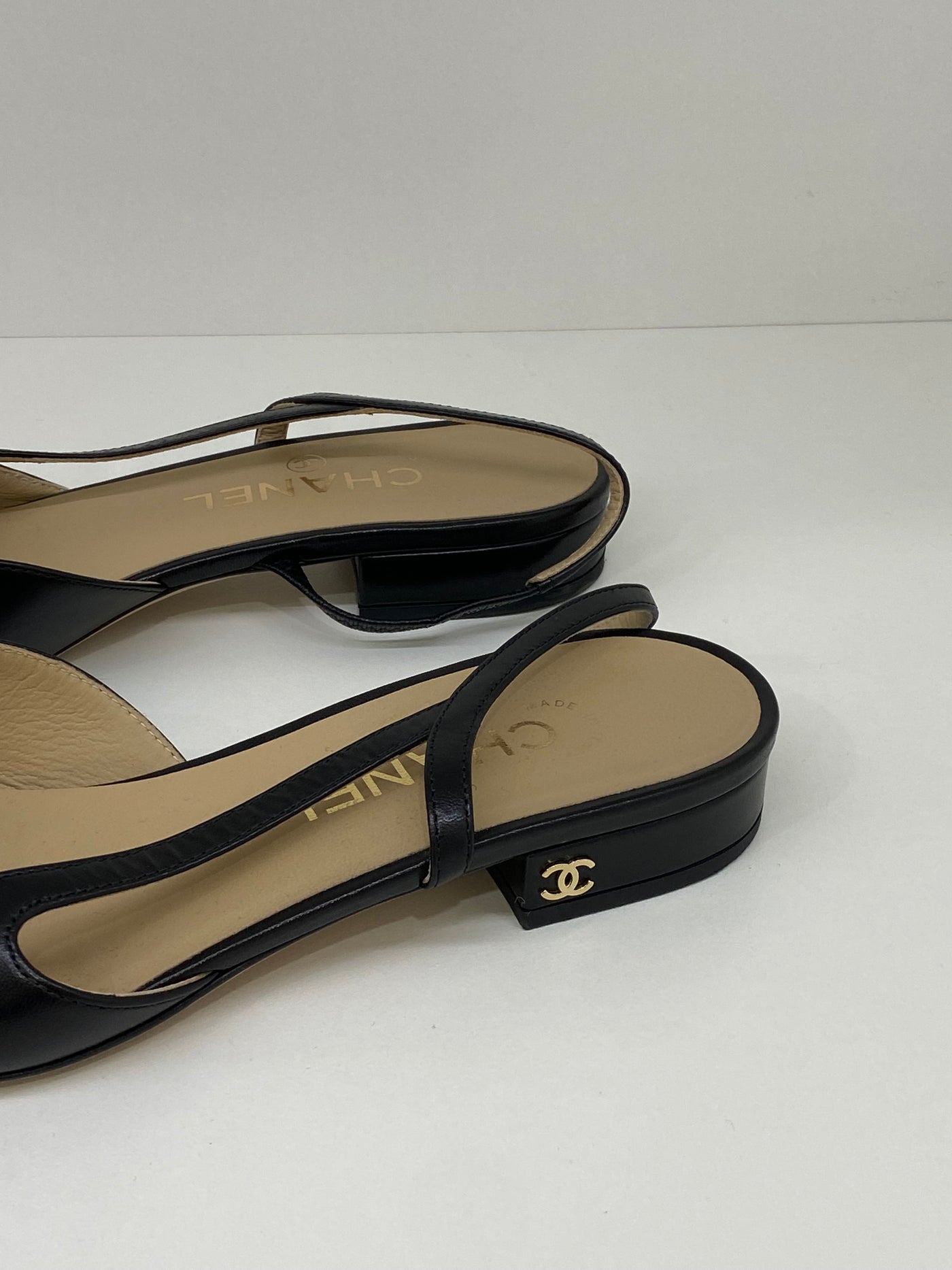 Chanel Slingback Classic Black Size 38