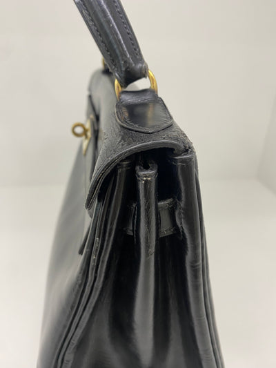 Hermès Kelly 28 Black Box Leather *Vintage*